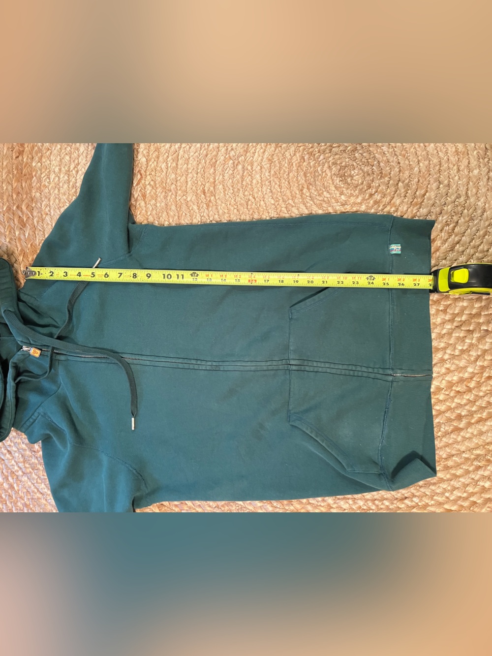 TNA Aritzia Teal Zip-Up Hoodie Women's Large Cozy Fleece Full Zip - Picture 9 of 9